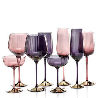 Nason Moretti Cote d'or striped white wine chalice violet - Buy now on ShopDecor - Discover the best products by NASON MORETTI design