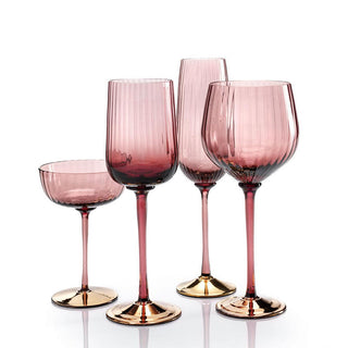 Nason Moretti Cote d'or striped white wine chalice violet - Buy now on ShopDecor - Discover the best products by NASON MORETTI design