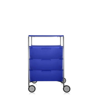 Kartell Mobil chest of drawers with 3 drawers, 1 shelf and wheels Kartell Cobalt blue L2 - Buy now on ShopDecor - Discover the best products by KARTELL design