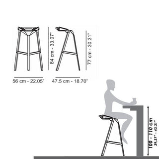 Magis Stool One h. 77 cm. anodized black - Buy now on ShopDecor - Discover the best products by MAGIS design