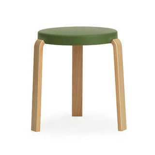 Normann Copenhagen Tap polypropylene stool with oak legs h. 43 cm. Normann Copenhagen Tap Olive - Buy now on ShopDecor - Discover the best products by NORMANN COPENHAGEN design