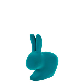 Qeeboo Rabbit Chair Baby Velvet Finish in the shape of a rabbit Qeeboo Turquoise velvet - Buy now on ShopDecor - Discover the best products by QEEBOO design