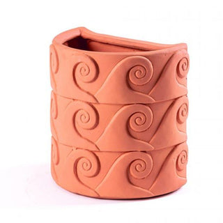 Seletti Magna Graecia Onde terracotta wall vase 25x16 cm. - Buy now on ShopDecor - Discover the best products by SELETTI design